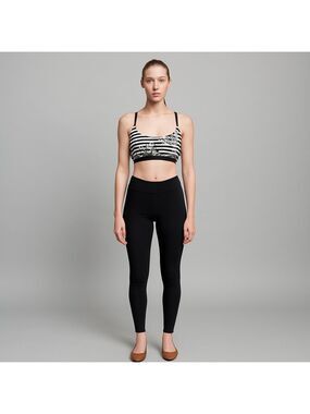 Forever 21 Black White Striped Halter Bikini Top